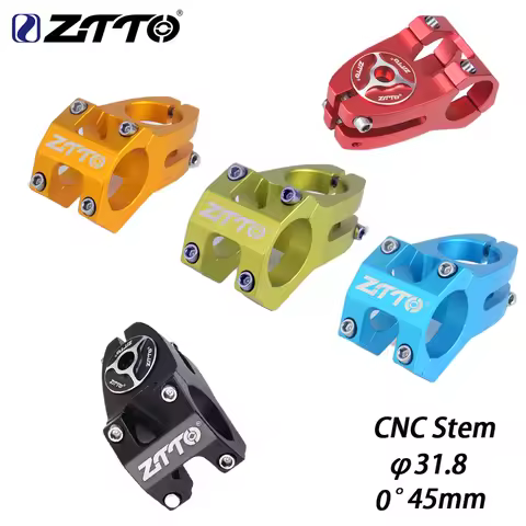 ZTTO MTB Mountain Bike 0° 45mm Stem With CNC Top Cap High-Strength 31.8mm Handlebar Bicycle For XC A