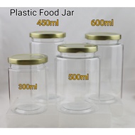 PET Plastic round Food Jar / Balang Plastik / Plastic Bottle /plastik botol 250ml 300ml 450ml 500ml 