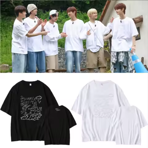 KPOP TWS SUMMER BEAT Album Oversized T Shirt Women Men SHINYU DOHOON YOUNGJAE HANJIN JIHOON KYUNGMIN