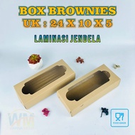 (ISI 50Pcs) Kotak Dus Brownies 24x10x5 / Box Bolen Kraft / Kardus Kue Brownies / Dus Donat / Box Kue