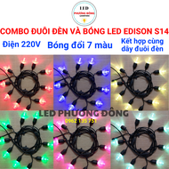 Combo Dây đuôi đèn kín nước và bóng EDISON S14 Trang trí ngoài trời