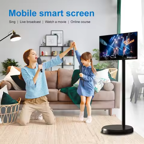 Touch Display Television 21.5 Inch Home Smart TV Black Portable Touch Screen Tv Movable Android 13 I