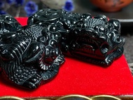 免費開光免費開光天然A貨緬甸玉 墨翠霸王貔貅擺件  招財開運神獸