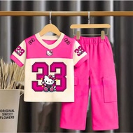 UNGU COD CHILDREN'S CARGO JERSEY SET WITH 33 PURPLE PINK MOTIF AGES 2 YEARS - 12 YEARS