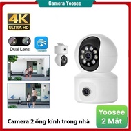 Yoosee Wireless Wifi Camera with 2 Eyes, View 2 Screens, 360 Degree Rotation, Color Night Vision, 2-