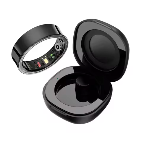 R09 Smart Ring Men Women with Charging Case,Heart Rate Blood Oxygen,Skin Temperature Monitor,5ATM Wa