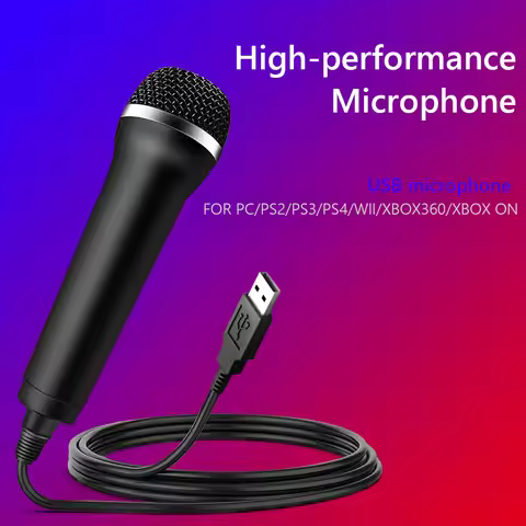 Universal USB Wired Microphone Karaoke Mic for PlayStation 4 Switch Wii Xbox PC
