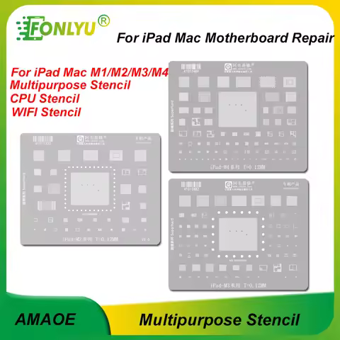AMAOE Integrated Stencil CPU WIFI Reballing Stencil M1-M4 for iPad Air5/6 Macbook Pro 2021 2022 2024