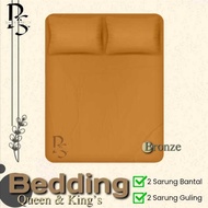PLAIN BRONZE AESTHETIC BED SHEET SINGLE QUEEN & KING'S SIZE BED SHEET 90X200/ 100X200/120X200/160X20