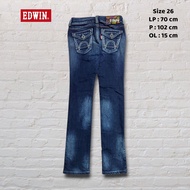 Size 26 Long Pants Jeans Miss Edwin Dark Blue Washed Falling Skinny fit CJ128A