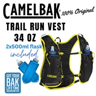 CAMELBAK Trail Run Vest 34oz Quick Stow Flask Hydration Vest Men (Trail Running, Ultra Runners)
