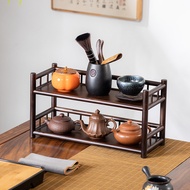 Tea Cup Holder Rack - 【Pemegang Cawan Teh】 Bambu Klasik Cina Pajangan Rak Storan Ruang Teh 40x12x15c