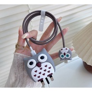 Cute Owl Samsung 25w / set of 4 pcs cable protective cover package & charger head for Samsung 25w ch