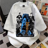 SUKISILK Oversized Tee,retro ancient hero collage graphic,casual short‐sleeve street top hjm538