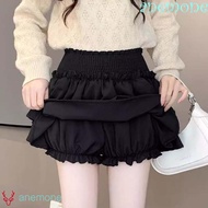 ANEMONE Mini Cake Short Skirts, Double Layered A-line High Waisted Pleated Skirt, Fashion Ruffle wit