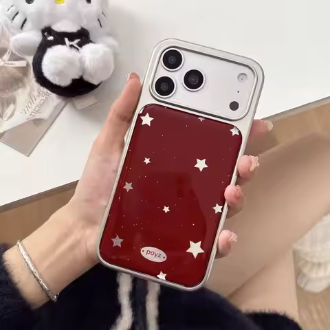Korean Ins Style Minimalist Silver Star Cute Phone Case For Samsung Galaxy S23 S24 S25 S26 PLUS ULTR