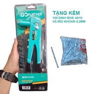 Set of 3 Rive Pliers with 4 Plastic-Coated Handles and 100 4x10mm Aluminum Rive Nails and 1 4ly2 Dri