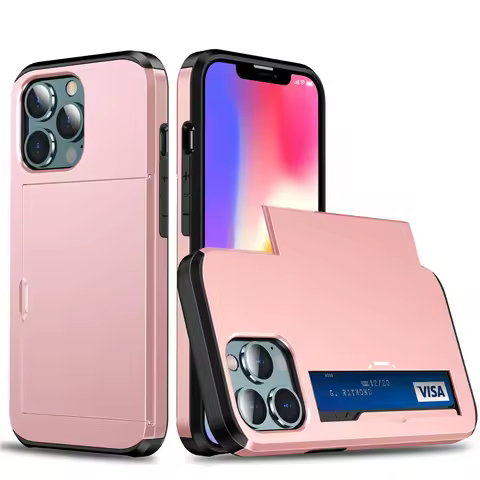 Case For iPhone 13 12 Mini 11 Pro Max Funda Slide Armor Wallet Card Slots Cover For Apple iPhone 11 