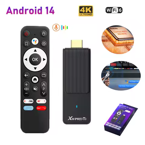Android TV Stick X88 PRO T1 Smart TV Stick Android 14.0 RK3518 Wifi6 BT5.0 Media Player Google Voice