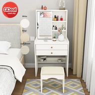 GDeal Simple 60cm Dressing Table Small Apartment Furniture Rotation Mirror With Small Stool Meja Sol