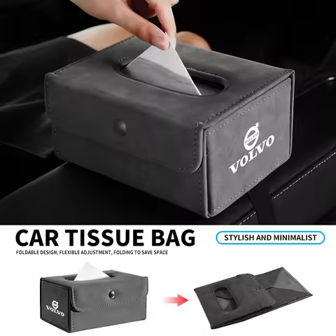 Multi-Function Folding Car Tissue Box For Volvo AWD V60 V40 XC90 S60 XC60 S90 V90 CX70 XC40 C40 C70 