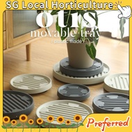 【SG Local Horticulture】Otis Movable Round Plant Pot Tray with Wheels | Big Planters Heavy Duty Pot T
