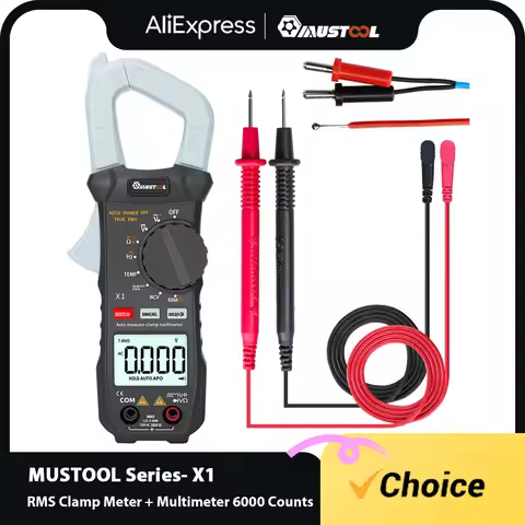 MUSTOOL X1 Pocket 6000 Counts True RMS Clamp Meter AC/DC Voltage&Current Digital Multimeter Automati