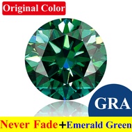 [ Never Fade ] Natural Color 3Mm-14Mm Dark / Emerald / Blue Green Loose Moissanite Stone D VVS1 Lab 