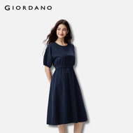 Giordano Women Cotton Fitted Waist Ruffle Sleeve Dress