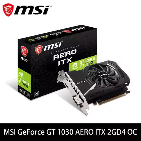 MSI GeForce GT 1030 AERO ITX 2GD4 OC 64Bit DVI PCI-E 3.0 Geforce GPU Gt 1030 Gaming Video Card Placa