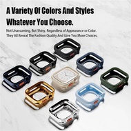 For Apple Watch Series 6 5 4 SE 40mm 44mm Soft Silicone Electroplating Anti-drop TPU Contrast Hollowed Out Watch Case Protector For Apple Watch Series 9 8 7 41mm 45mm Ultra 2 49mm