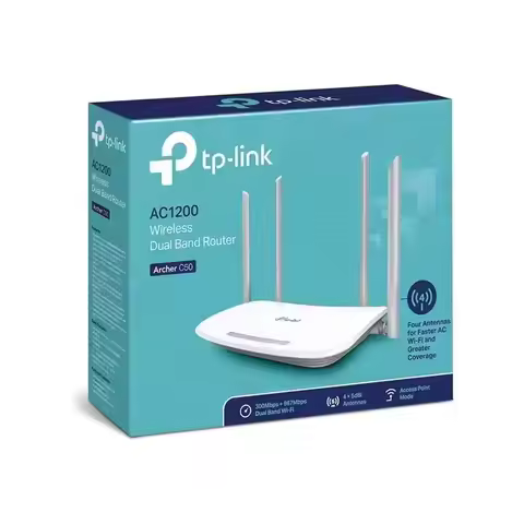 TP-LINK Dual Band Router Archer C50 Four Antennas AC1200 Wireless Wifi Router Greater Coverage Acces