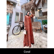 Elegan Gamis Ceruty Bunga Model Rompi Gamis Outer Nyatu Gamis Jumbo