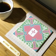 19麻將大三元 紅中 花磚吸水杯墊 (台灣花籤#19)