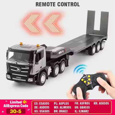 Huina RC Flat Truck Model 9CH 1:24 Alloy Engineer Vehicle 2.4G Remote Control Car Radio Controlled T