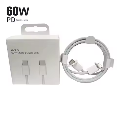 100Pcs 1M 2M 60W Fast Quick Charging Fabric C to C USB-C PD Type c Charger Cable For Samsung S10 S20