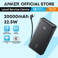 Anker Zolo CCC Power Bank 20000mAh 22.5W Built-in USB C Cable Fast Charging Portable Charger A110E