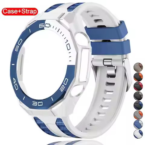 Silicone Strap+PC Hollow Casefor Huawei Watch Ultimate 2 Full Coverage Protective Bumper Case For Hu