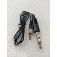 AUX JACK MALE 3.5 MM TO MONO JACK MALE 6.35 MM 70CM (30")