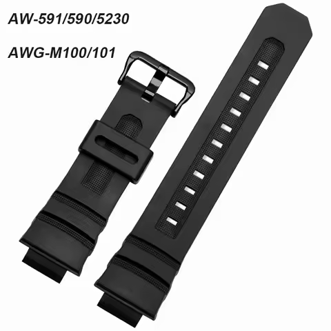 Silicone Watch Band for Casio G-Shock AW-591/590/5230/282B AWG-M100/101 G-7700/7710 Men Sport Waterp