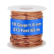 【GoS】-99.9% Dead Soft Copper Wire, 18 Gauge/ 1 mm Diameter, 213 Feet/ 65 M, 1 Pound Spool Pure Coppe