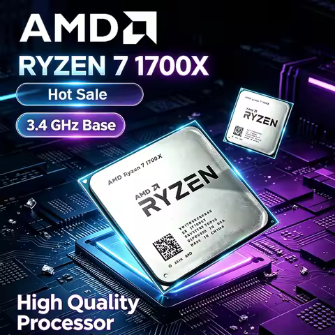 AMD Ryzen 7 1700X CPU Processor YD170XBCM88AE AMD Ryzen 7 1700X Eight-Core 3.4 GHz Socket AM4 AMD R7
