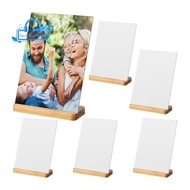 6 Pack Sublimation Photo Frames Blanks 5 X 7 Inch Heat Transfer Metal Picture Frames with Wood Base 