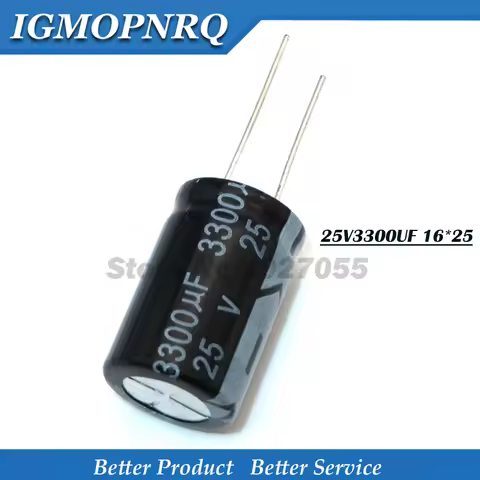 5PCS/lot 25V3300UF 16*25mm 3300UF 25V 16x25 Good quality 3300uf25v Aluminum electrolytic capacitor n