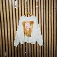 GRAYSON THREADS ROSE GRAPHIC VINTAGE PULLOVER CREWNECK SWEATSHIRT SHIRT LONG SLEEVE WHITE XL 31x26