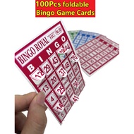 100pcs foldable bingo game cards bingo board game