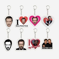 Acrylic House MD Keychains for Accessories Bag House MD Charm Keyrings Chains Jewelry Fans Friends G