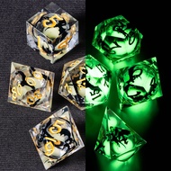DND Liquid Core Dice Set D&D Sharp Edge Resin Dungeon and Dragon Dice Set D and D RPG Role Playing D