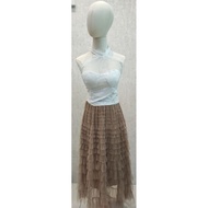 156 Lace tube singlet with stretchable back