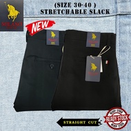 505-1782  [MILANO] ( SIZE 30-40 ) MEN'S STRETCHABLE SLACK STRAIGHT CUT COTTON SLACK / SELUAR PANJANG
